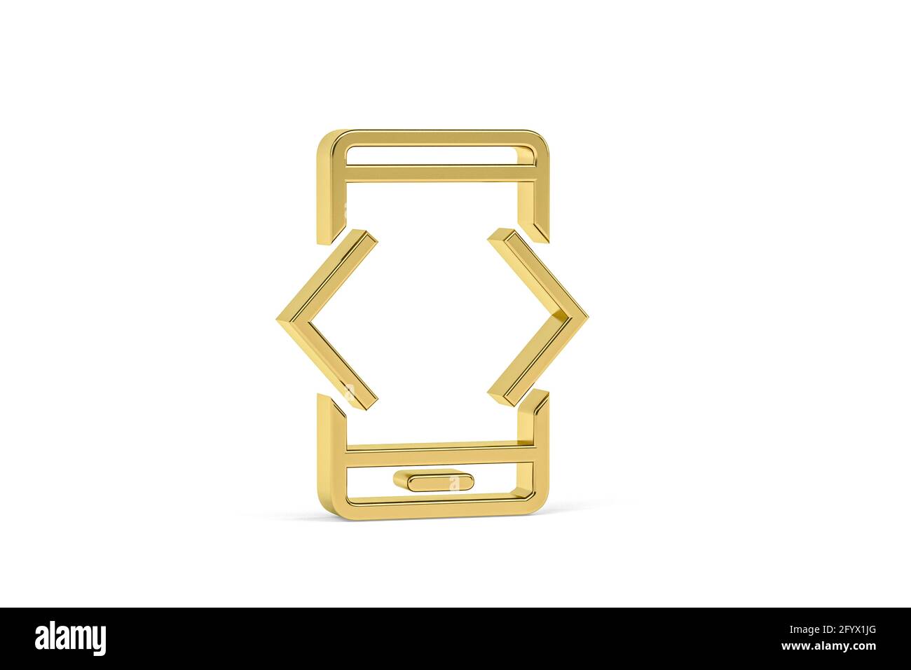 Golden 3d developer icon isolated on white background - 3D render Stock ...