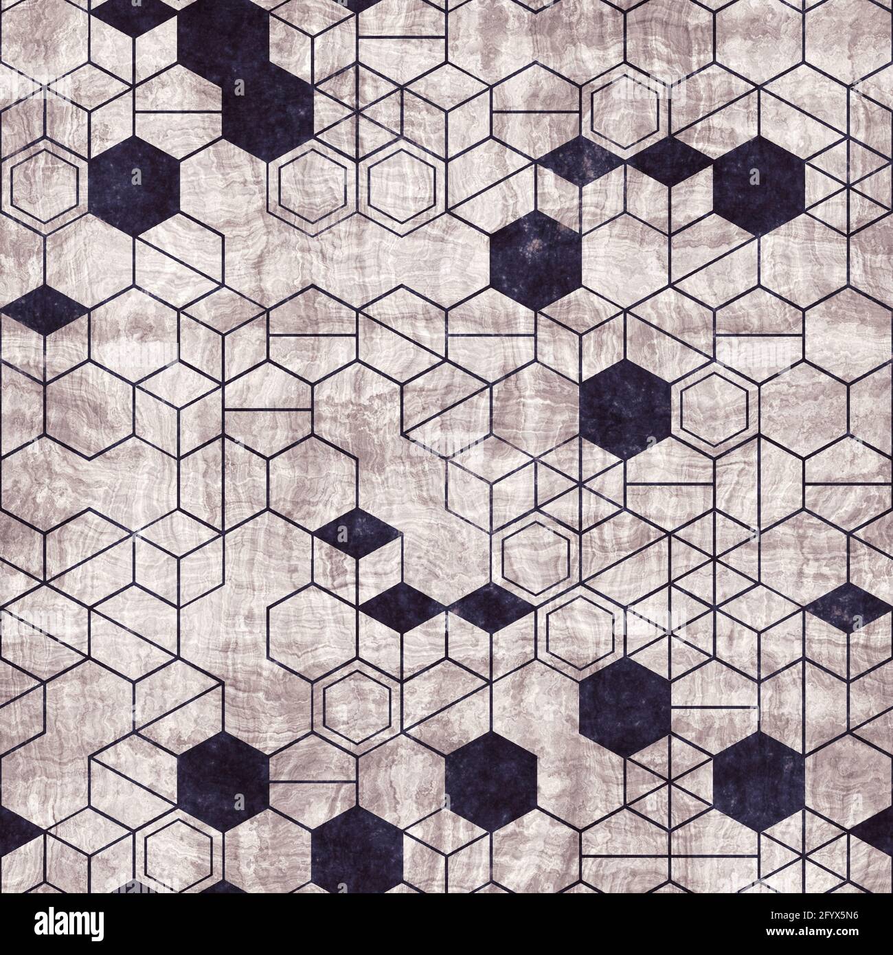 Hexagon Math Pattern Seamless grungy hexagon pattern isometric geometry net print Stock ...