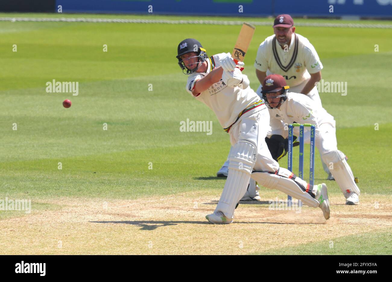 30 May, 2021. London, UK. as Surrey take on Gloucestershire in the County Championship at the Kia Oval, day four. David Rowe/Alamy Live News Stock Photo