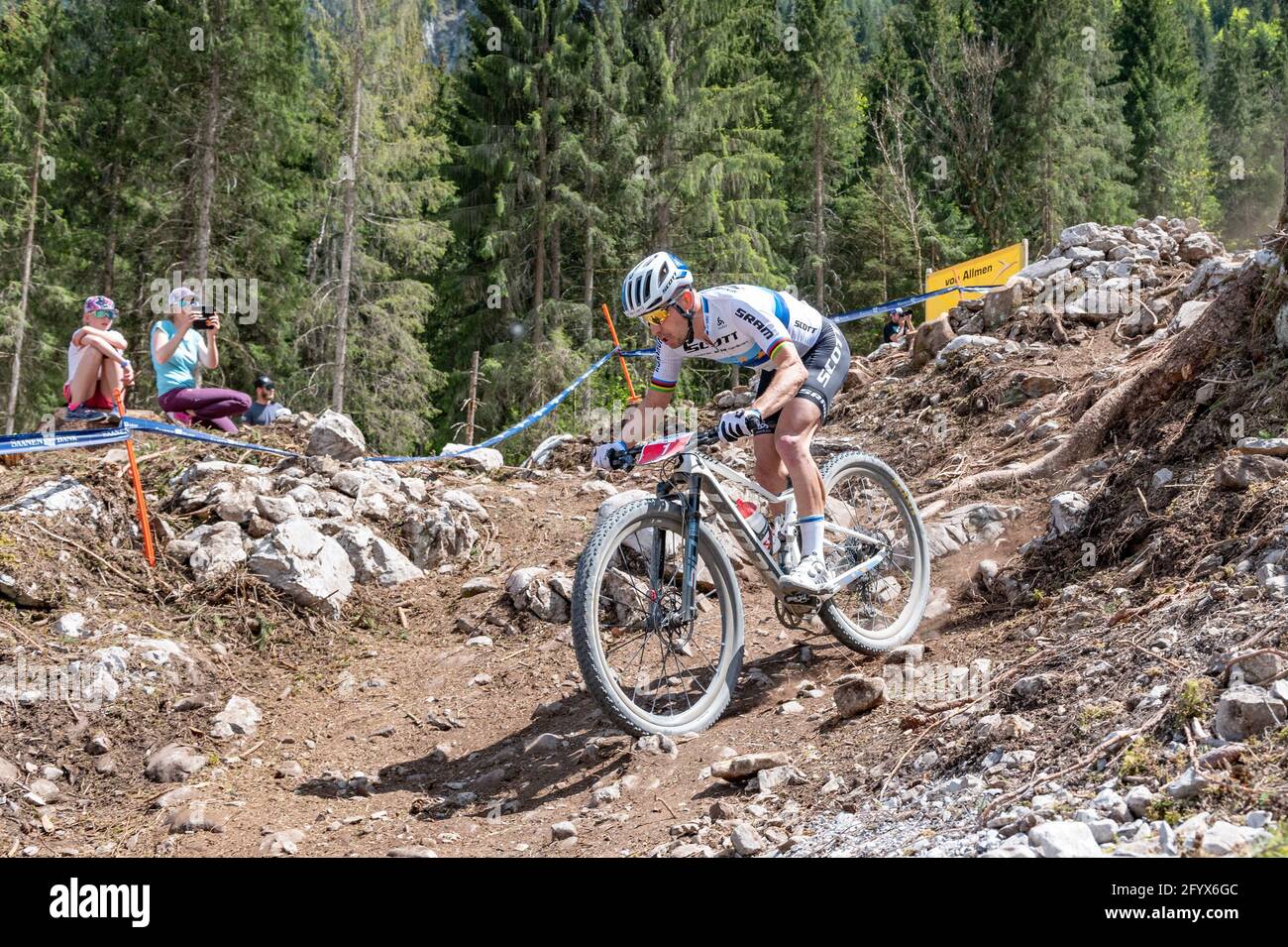 30.05.2021, Gstaad, Gstaad, Mountain Bike Swiss Championships, # 1 SCHURTER  Nino (SUI, SCOTT-SRAM MTB RACING TEAM, ELITE MEN) (Photo by Markus  Aeschimann/Just Pictures/Sipa USA Stock Photo - Alamy
