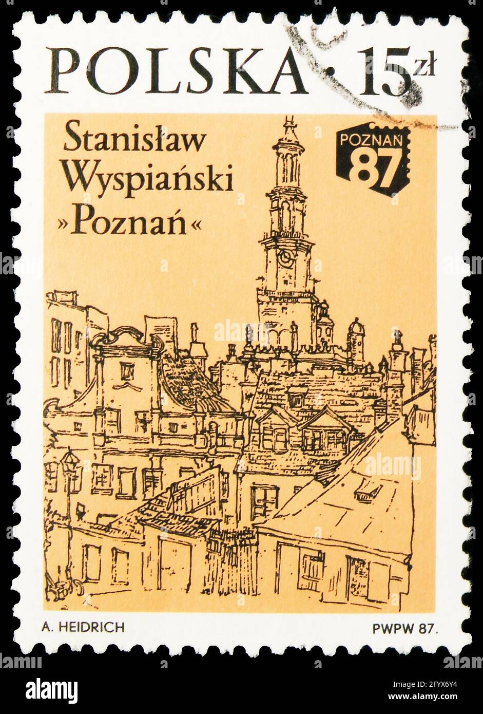 Poznan postage stamp poland hi-res stock photography and
