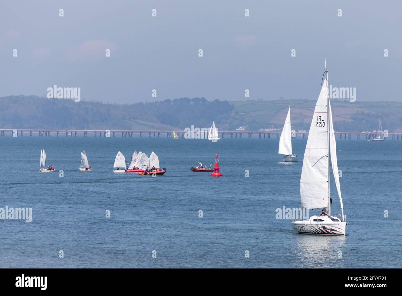 Currabinny,Cork, Ireland. 30th May, 2021.  With the lifting of Government restrictions  a group of optimist dinghies and yachts from the Royal Cork Yacht Club return to the water on a fine summers day in Cork Harbour,  Ireland.   - Credit; David Creedon / Alamy Live News Stock Photo