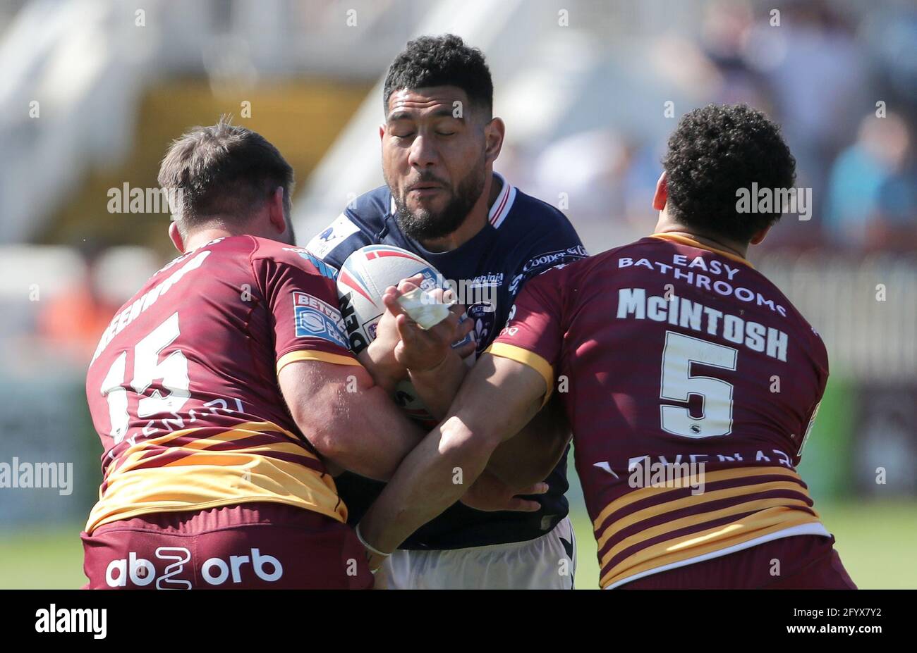 Wakefield Trinity' Kelepi Tanginoa in action during the Betfred Super League match at Mobile Rocket Stadium, Wakefield. Picture date: Sunday May 30, 2021. Stock Photo