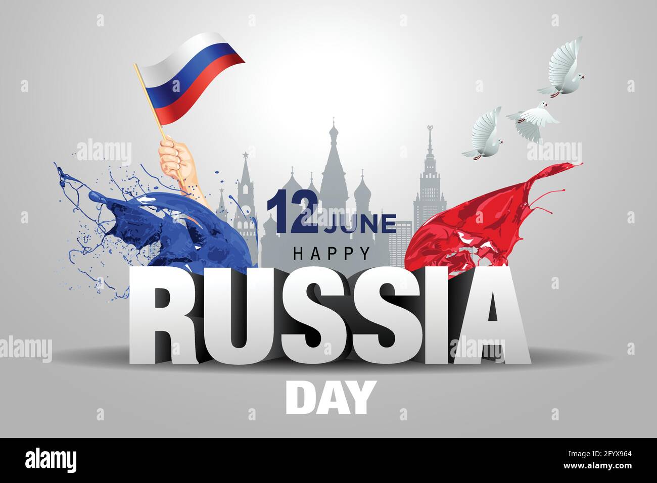 happy independence day Russia. vector illustration of Russian flag ...