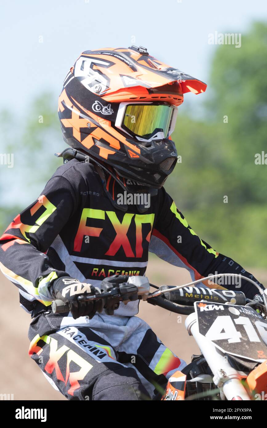 motocross dirt bike practice with kids Stock Photo Alamy