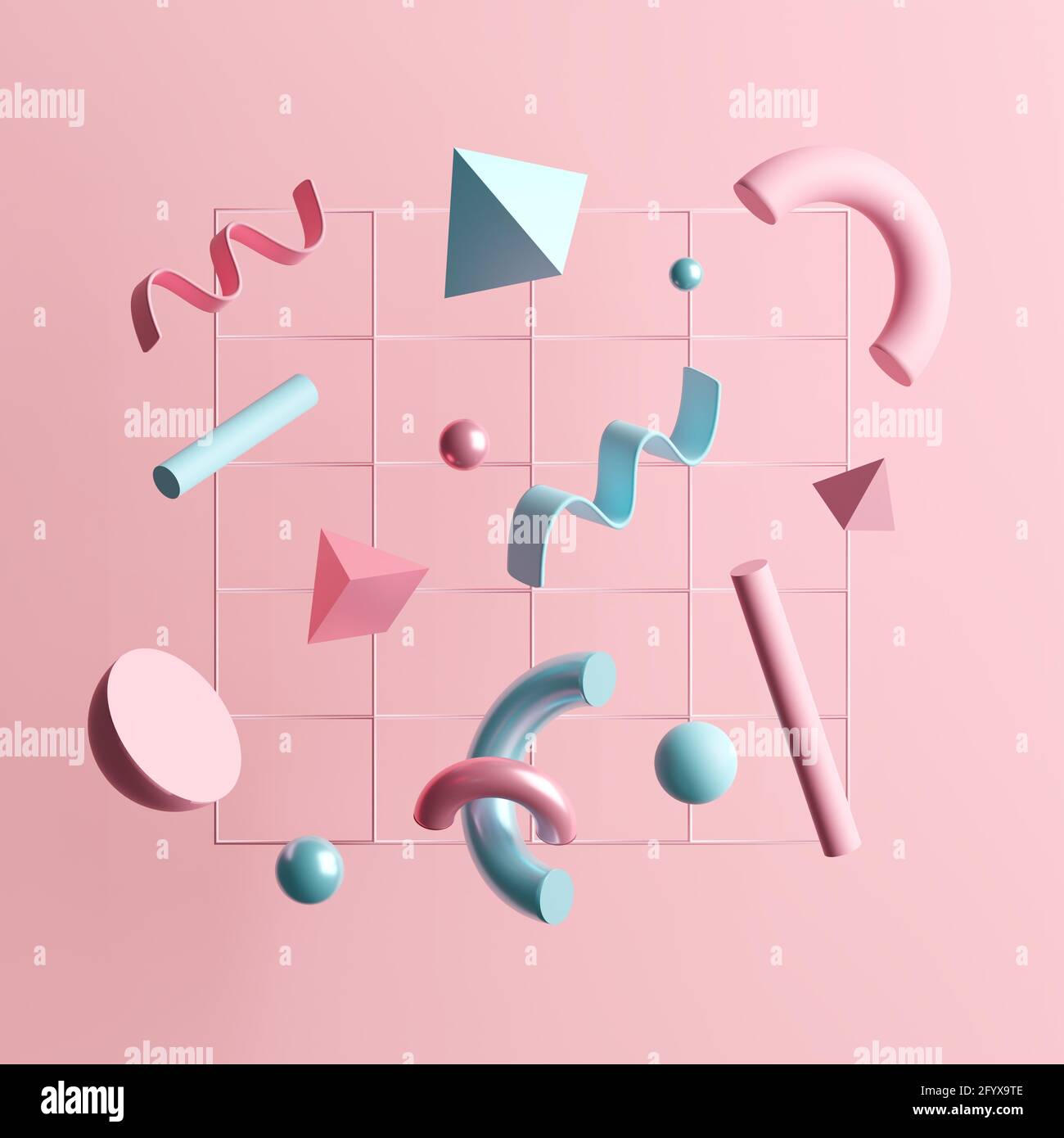 3D illustration of multiple abstract objects Stock Photo - Alamy