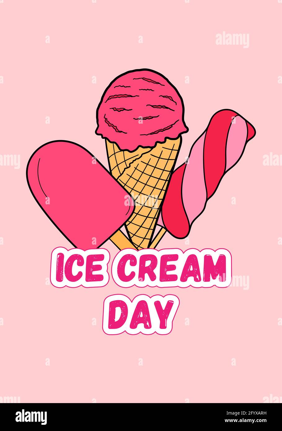 Icecream Day. Holiday concept. Template for background, banner, card