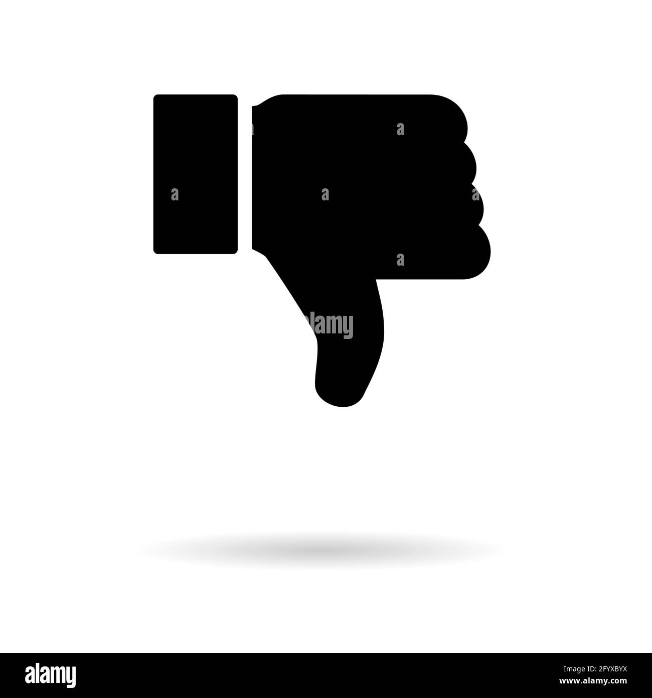 Thumb down with shadow icon, like finger vector illustration sign