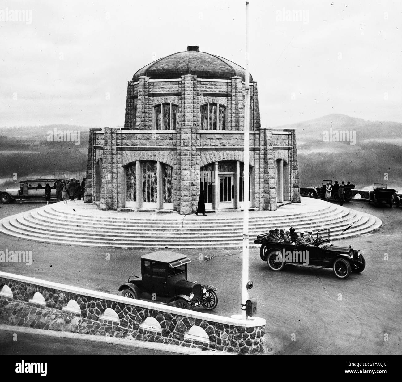 Exterior view of the Vista House at Crown Point, Corbett, Oregon, 1926