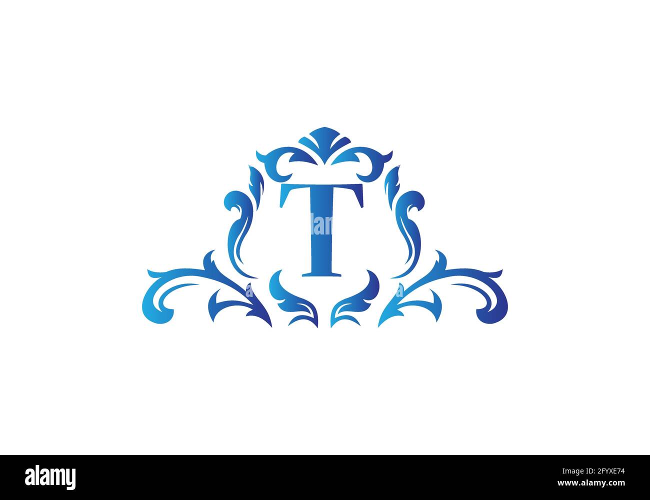 Monogram letters T. Floral alphabet . Monogram initials perfectly for