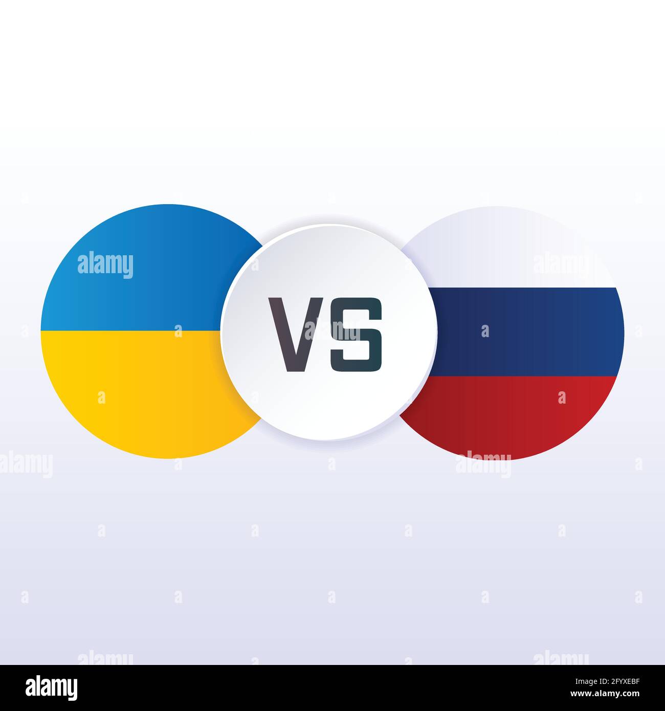 Ukraine vs Russia flags flat vector illustration. Tariff trade war crisis, relations, cooperation strategy. Concept for web page, banner, presentation Stock Vector
