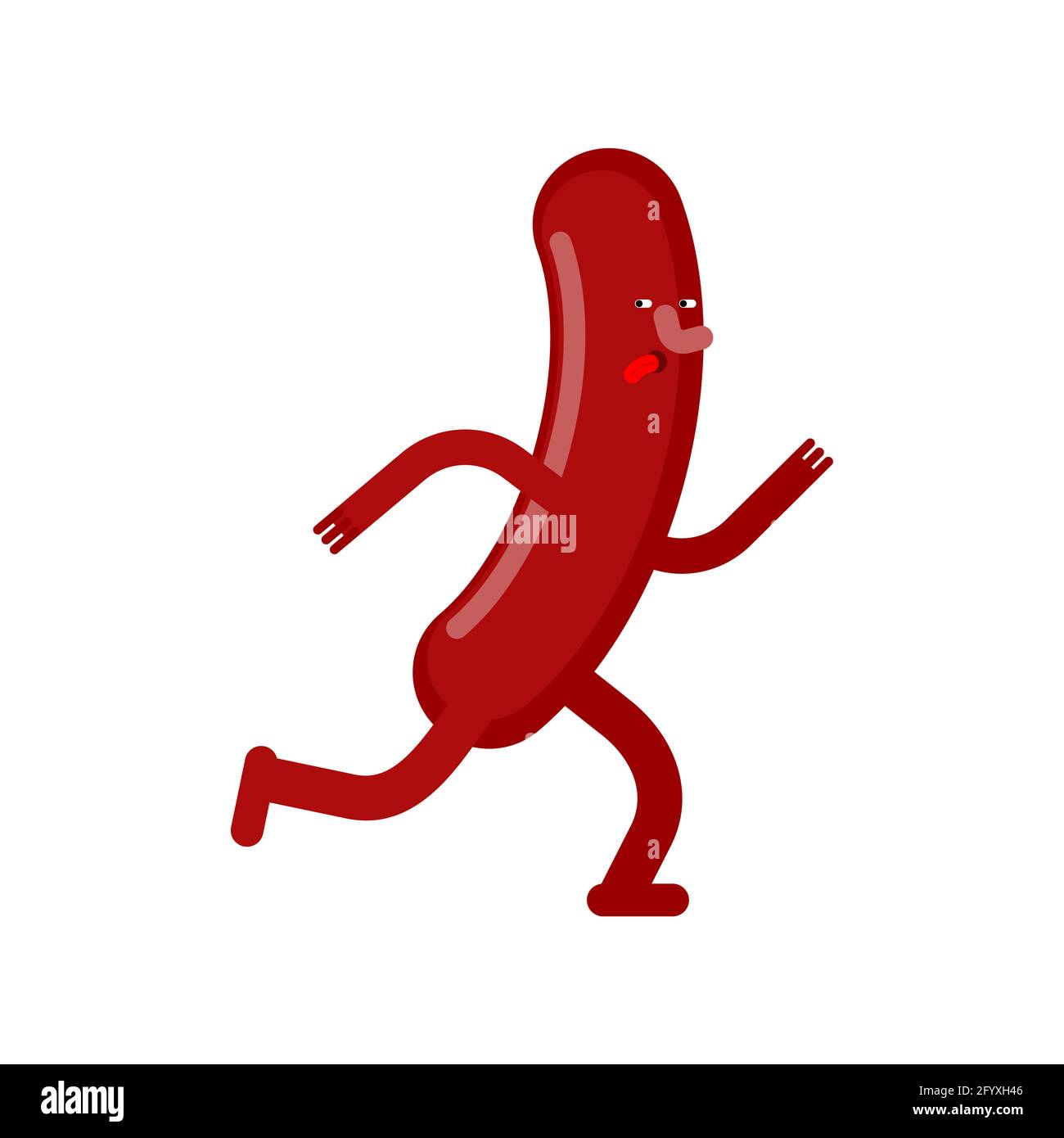 Running sausage isolated. Sausage run vector illustration Stock Vector