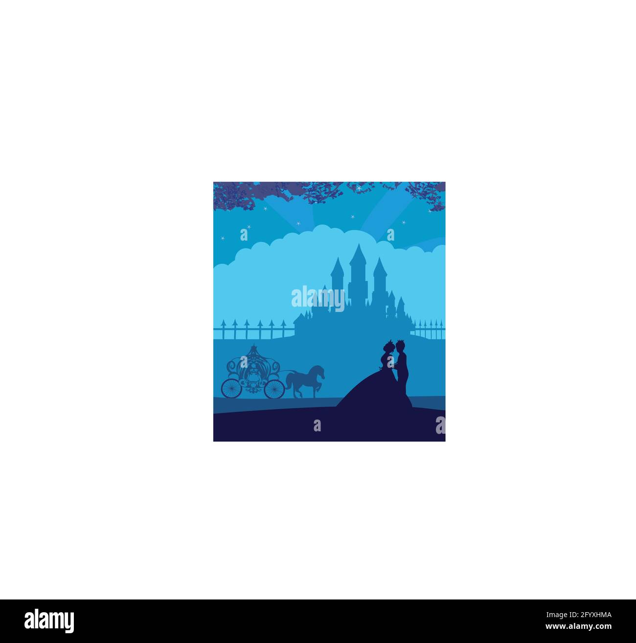 castle and princess with prince Stock Vector Image & Art - Alamy
