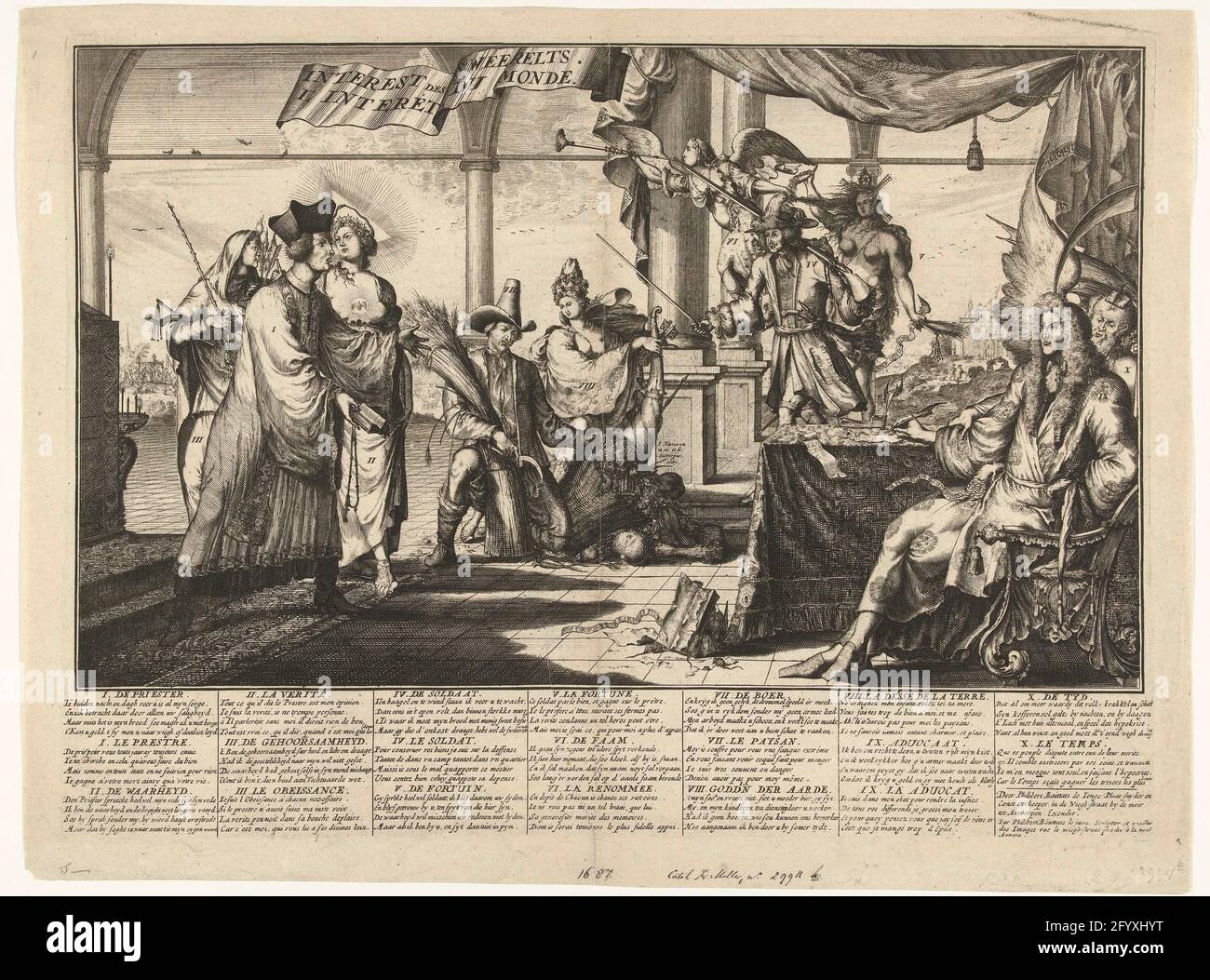 Cartoon on the lawyer that got spins at the mergers of humans, 1687 ...