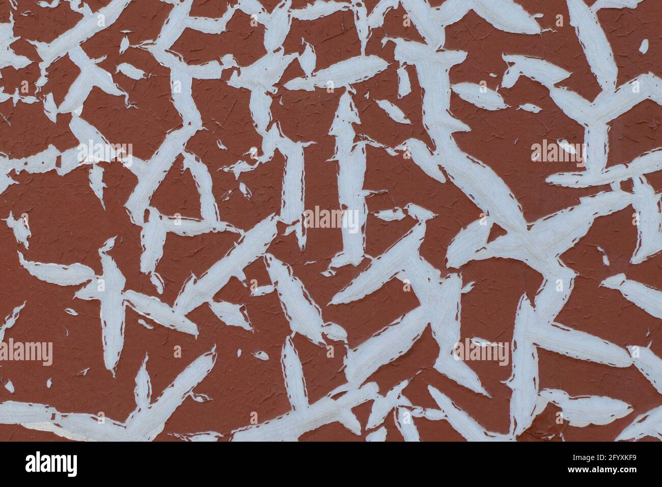 Split plastic film surface with random white lines pattern. Abstract background. Stock Photo