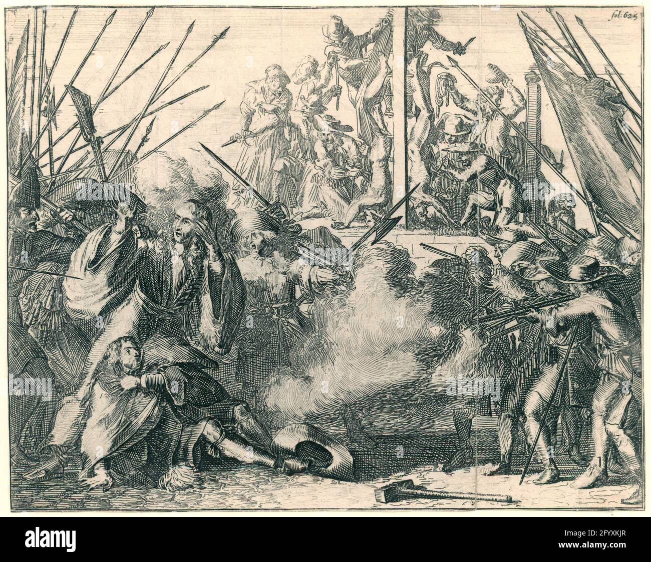 Illustration of the murder on the De Witt brothers. The