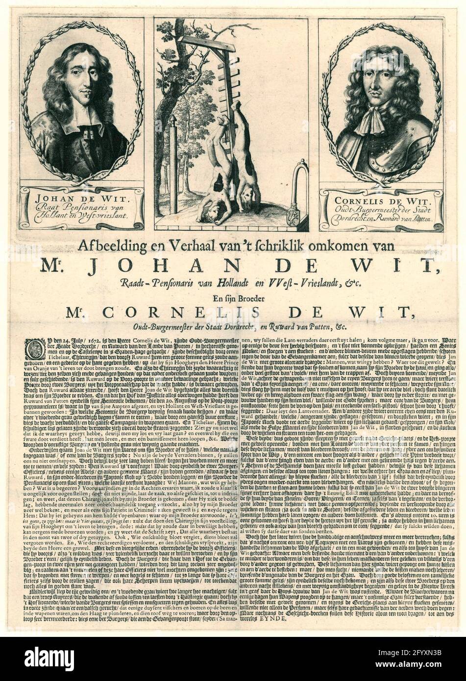 The bodies of the brothers johan and cornelis de witt hires stock