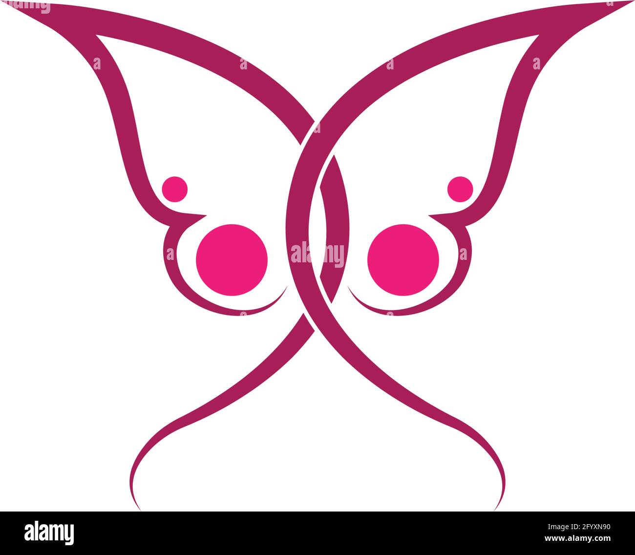 Butterfly icon logo design concept template illustration vector Stock Vector