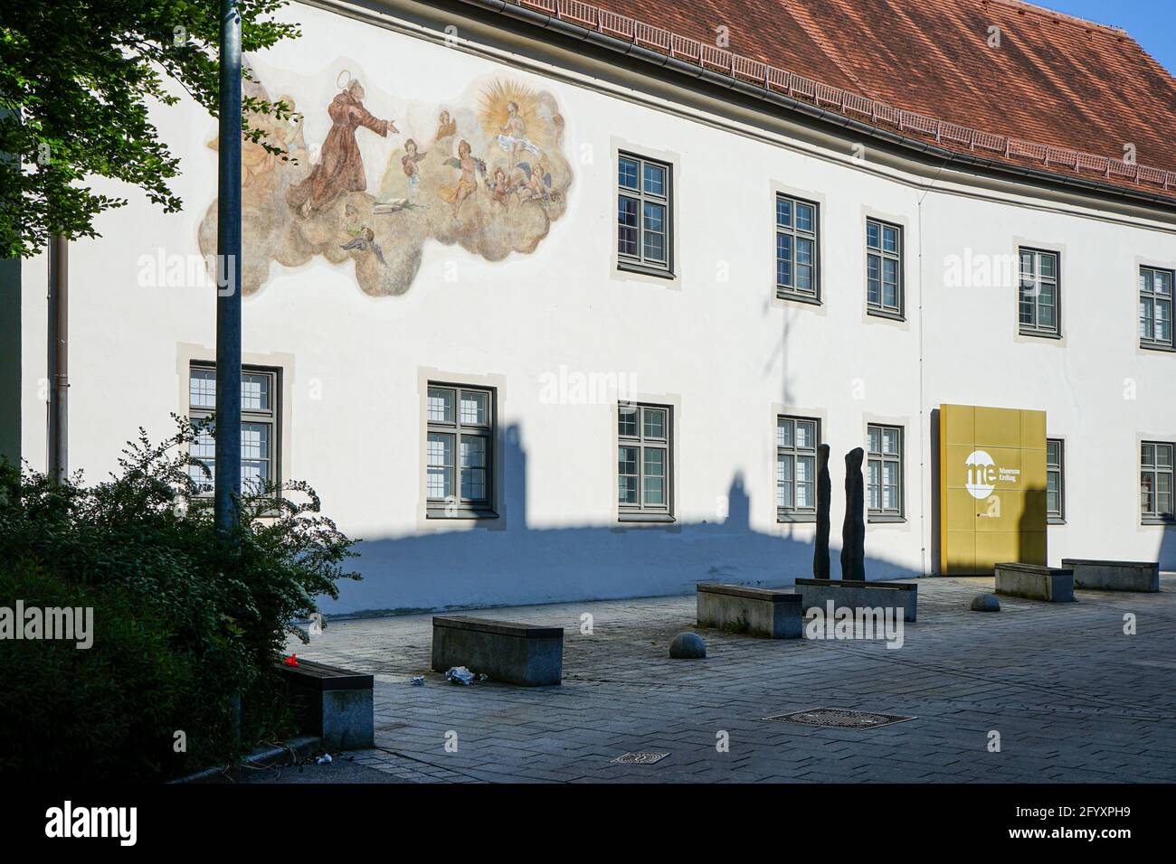 Entrance area to the museum of the Upper Bavarian town of Erding, in the Munich metropolitan area. Stock Photo