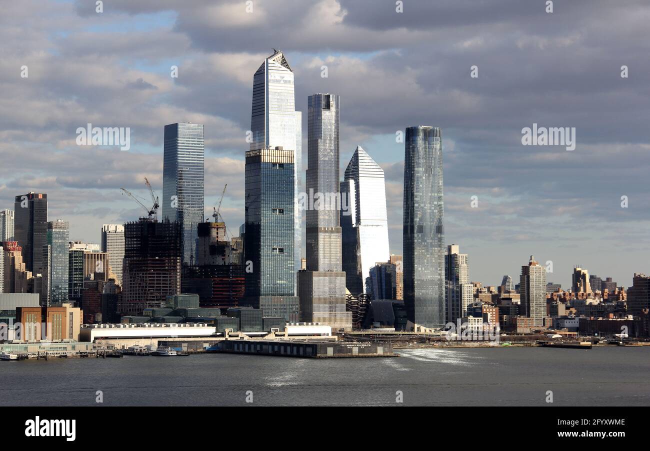 Manhattan West Side waterfront, skyscrapers of the Hudson Yard, view