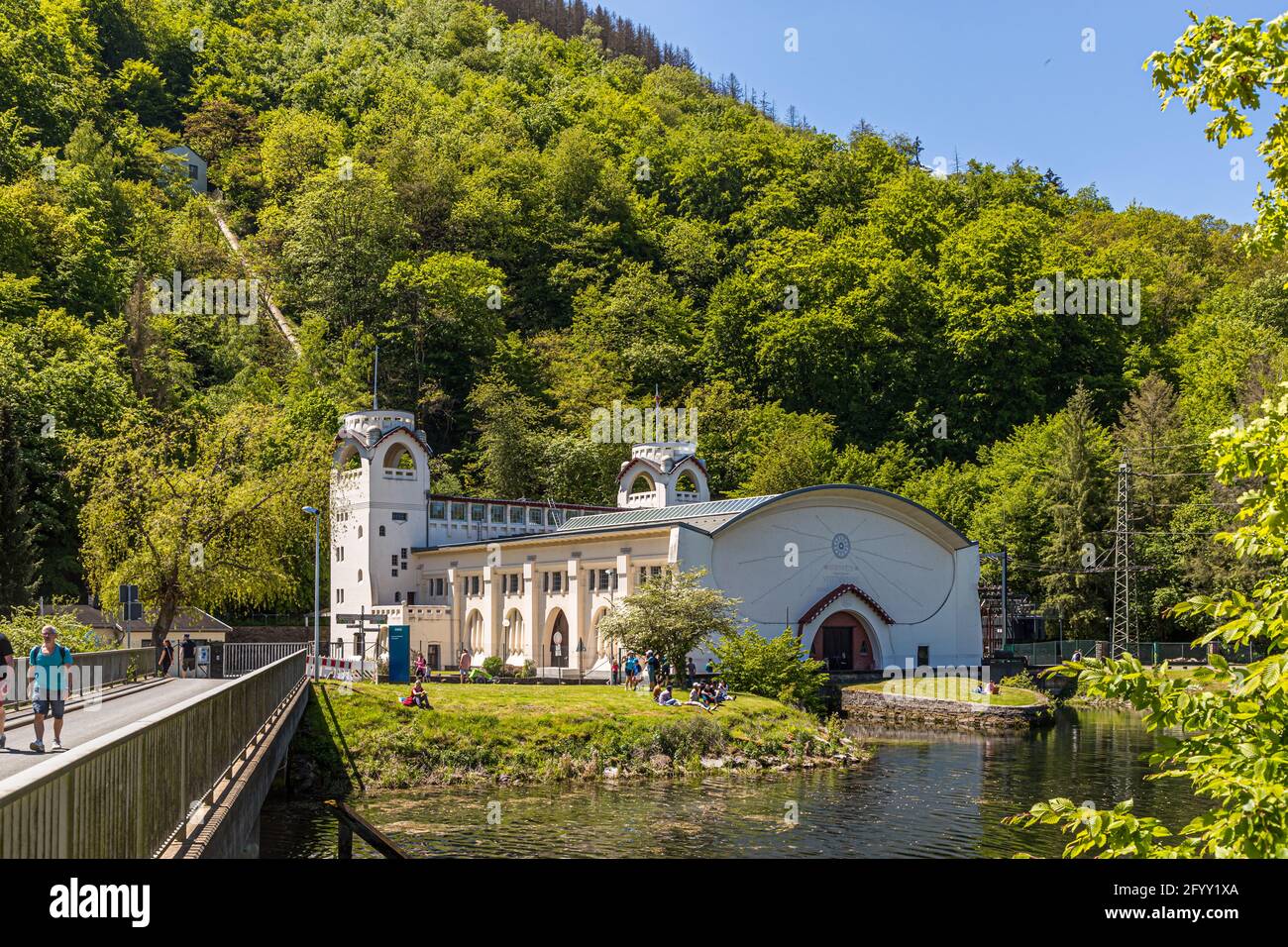 Heimbach art nouveau hydroelectric power station. Heimbach, Germany Stock Photo