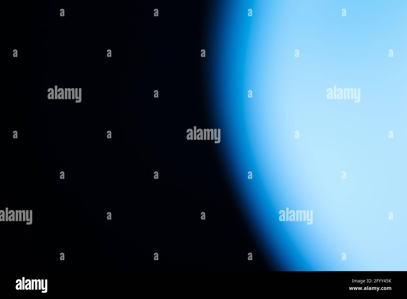 Abstract half blue half black background photo. Blue light wallpaper