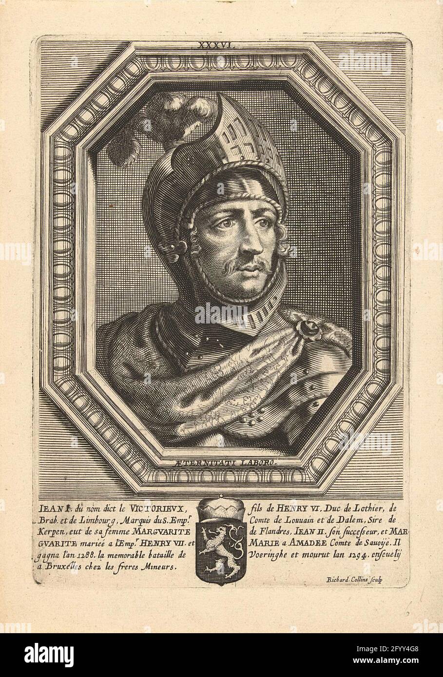 Portrait of Jan I van Brabant in Harnas. Portrait of Hertog Jan I van Brabant in Harnas with