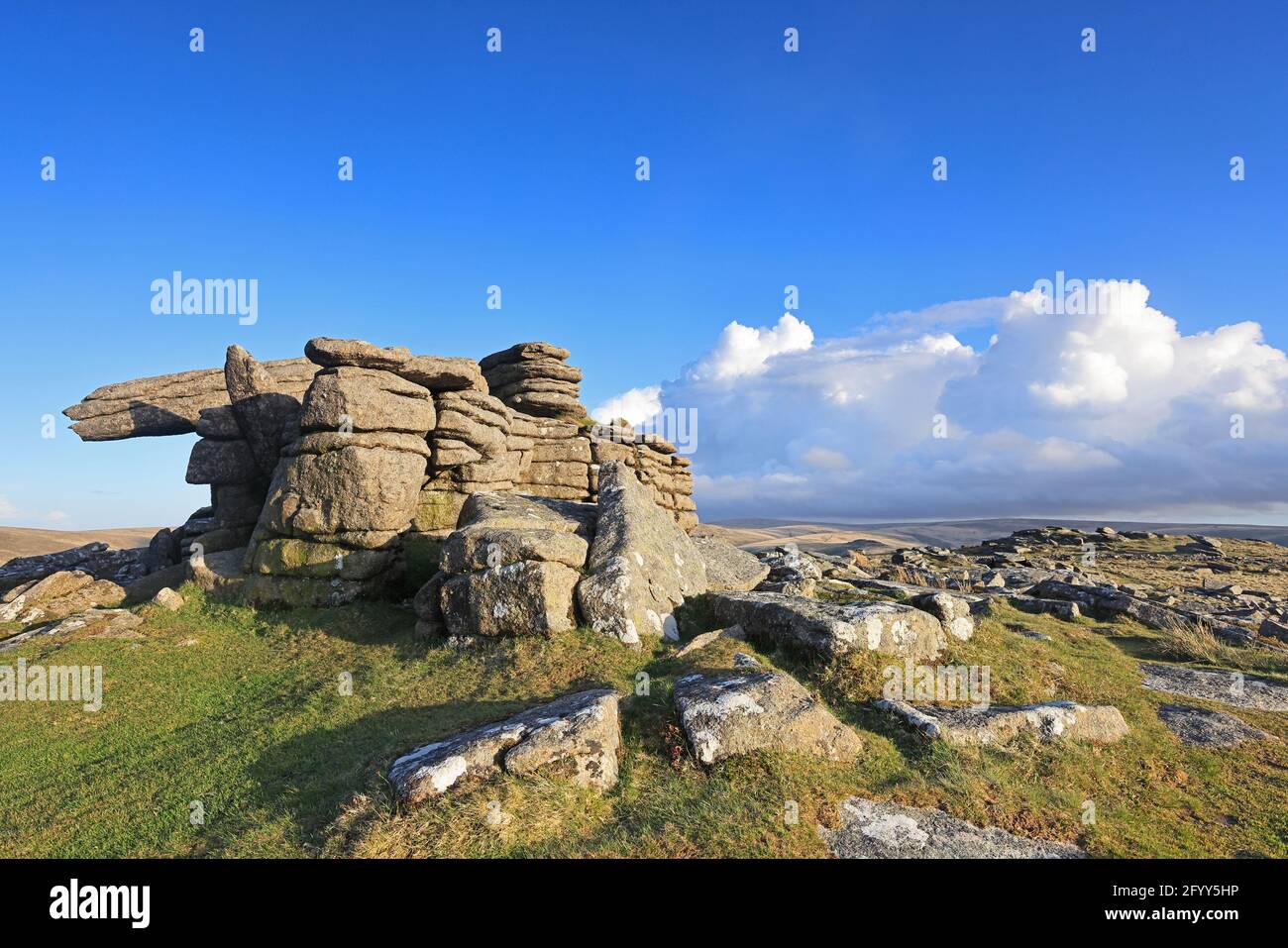 A view from the top of Belstone Tor Dartmoor UK Stock Photo