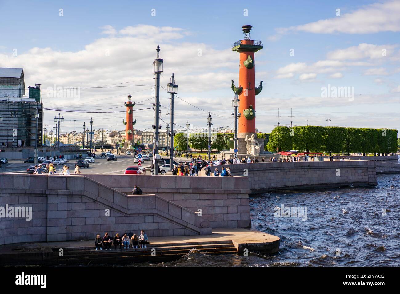 Strelka Vasilyevsky Island. A popular tourist destination. Observation ...