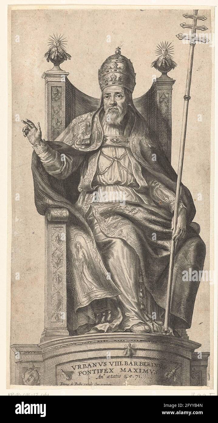 Portrait of pope urban viii; Vrbanvs VIII BarberInV Pontifex Maximvs