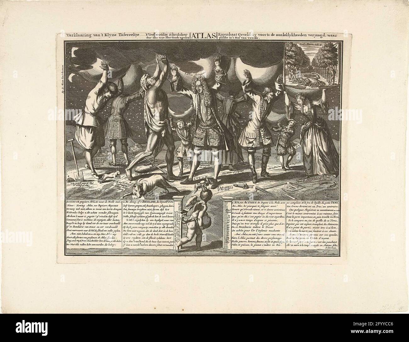 Denemarken Snelkoppelingen Ideaal John Law and others toring their debts on their shoulders, 1720; Actionuse  paper atlas to fashion with his after-trail; or t bone game des  Klelynentypds / l'Atlas Actieux the paper à la