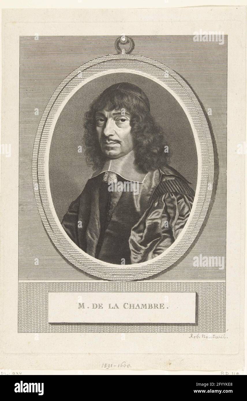 Portrait of Marin Cureau de la Chambre; M. de la Chambre. Portrait of ...