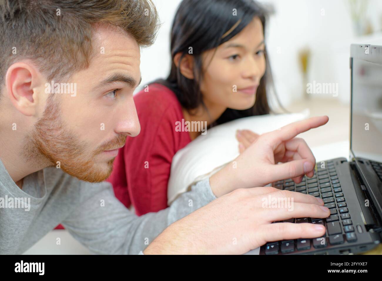 a couple is showing his hometown Stock Photo Alamy