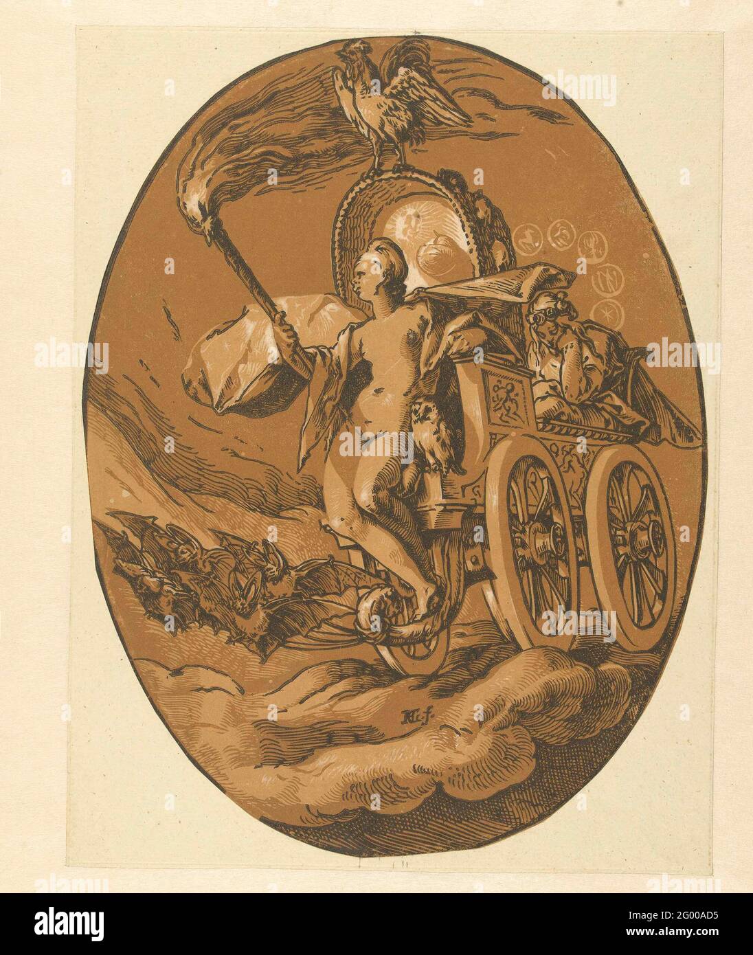 NOx; Gods and Goddesses. The goddess NOx, driving on a car drawn by ...