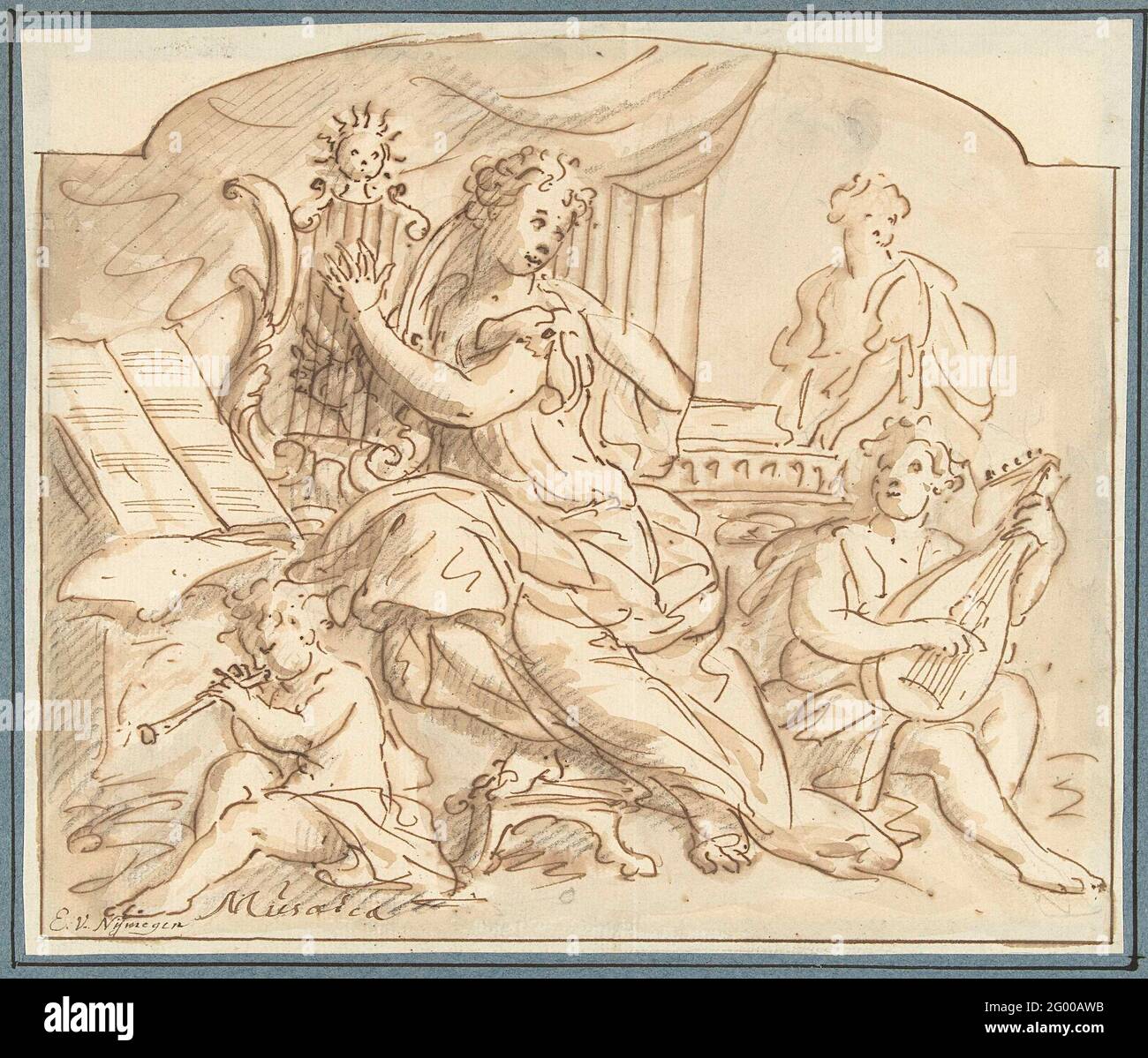 Allegory on the music. Design for a painting Stock Photo - Alamy