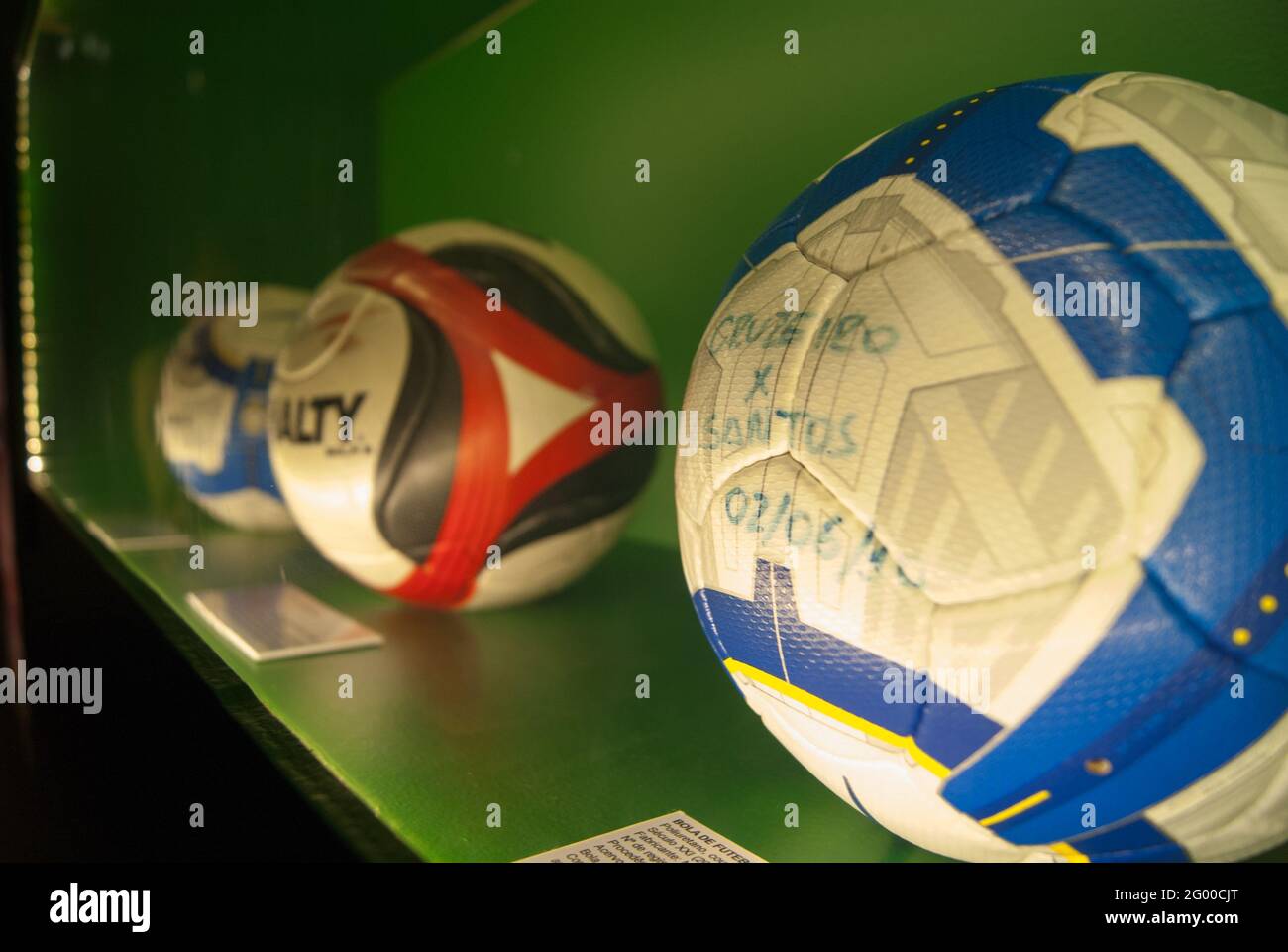 Ball at Brazilian Football Museum (Mineirão Stadium), Belo Horizonte, Minas Gerais, Brazil Stock Photo