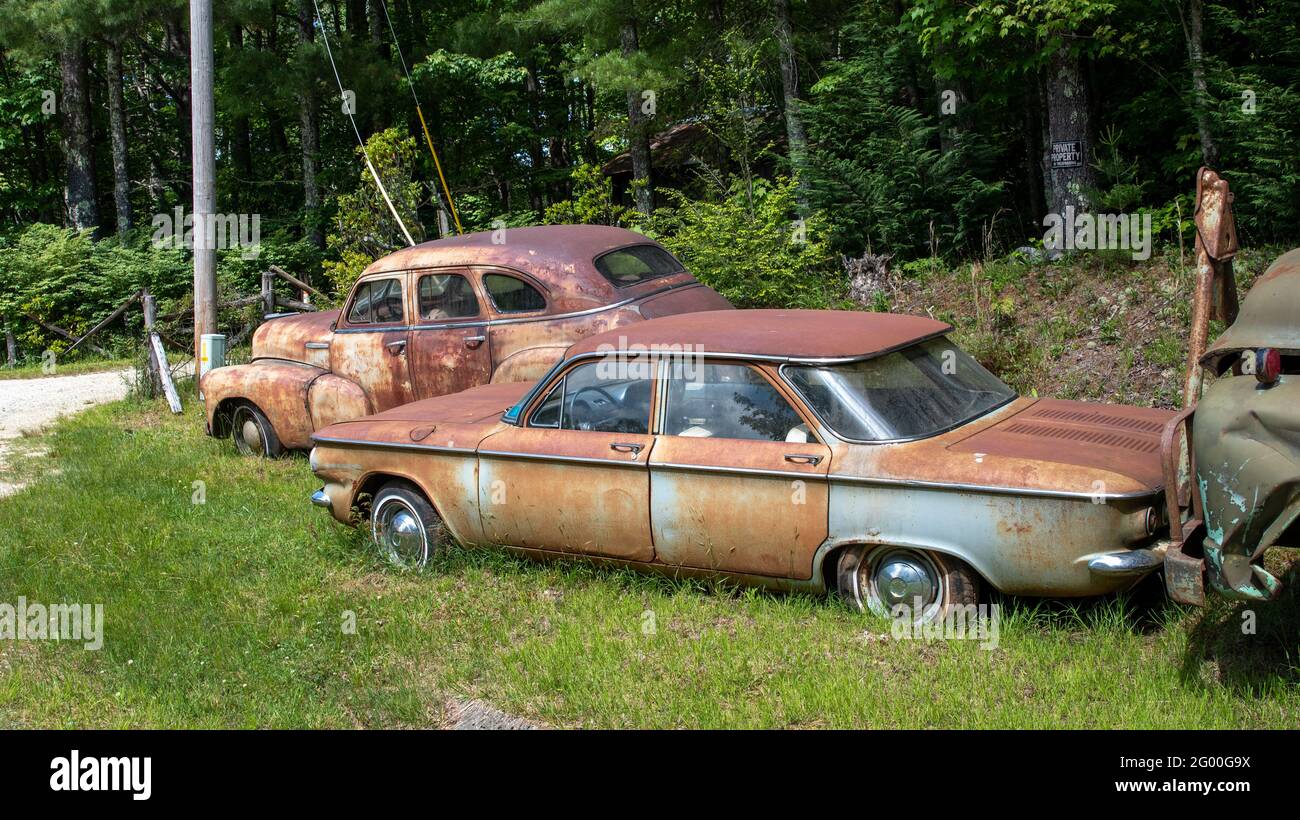 Old Cars in Transylvania County North Carolina Stock Photo