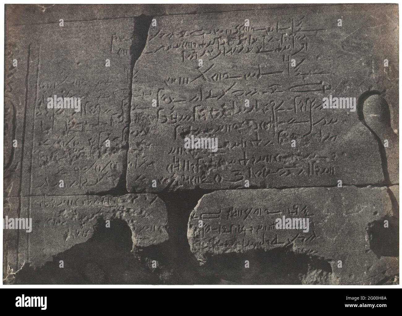 Inscription demotische, Isistempel, Philae; Nubie Grand Temple of Isis, a philoe demotics inscription; Egypt, Nubia, Palestine and Syria, (...), 1852.. Stock Photo