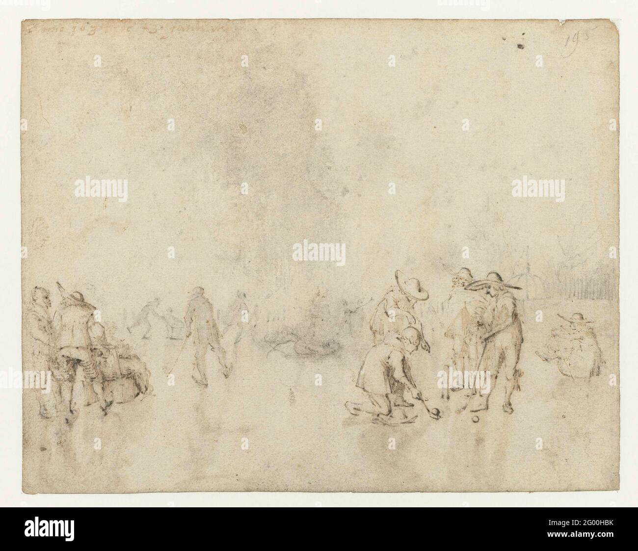 Ice face with kolf players Stock Photo - Alamy