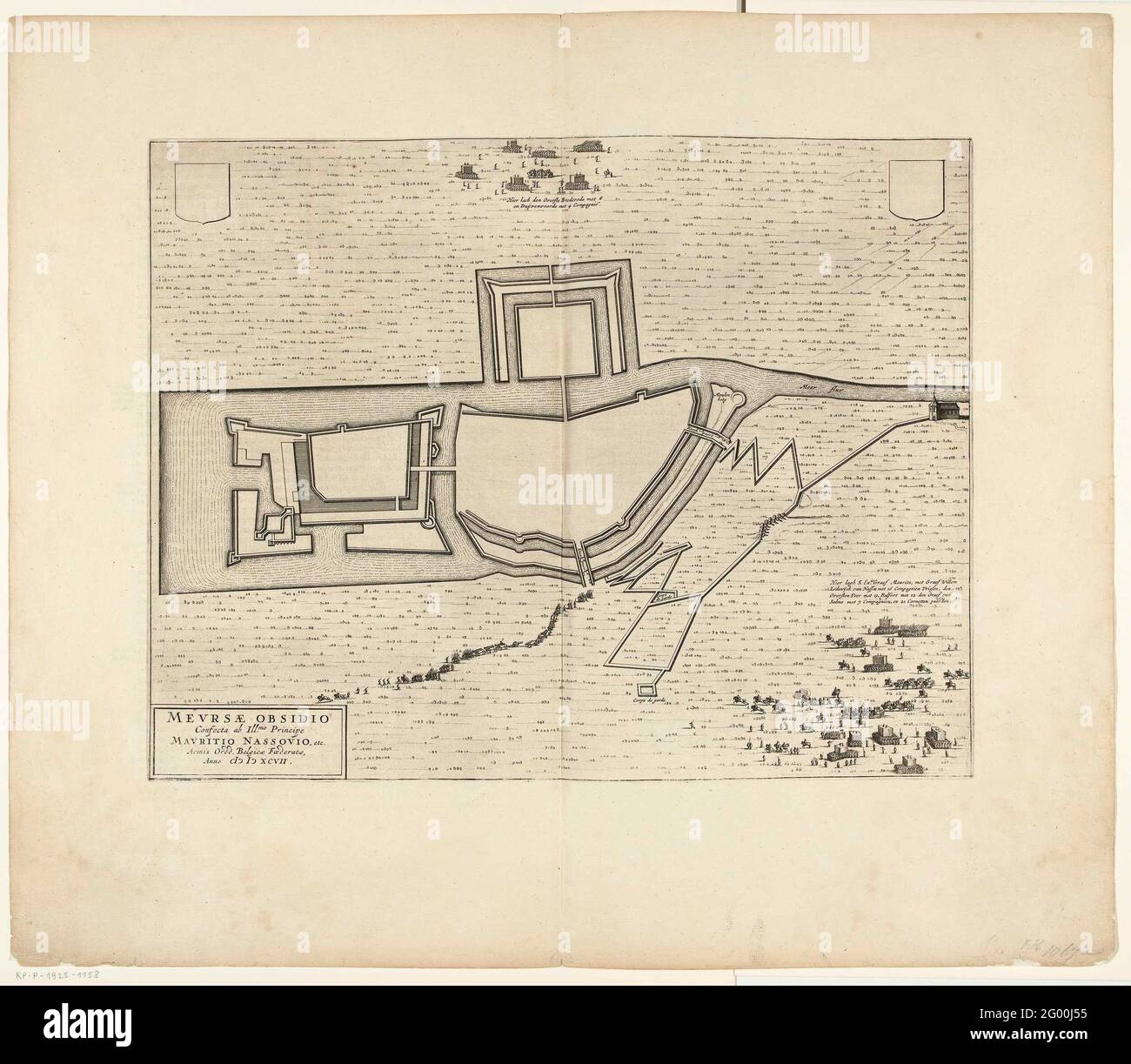 Map Of Meurs With The Reinforcements, 1597; Meursae Obsidio Confecta Ab 