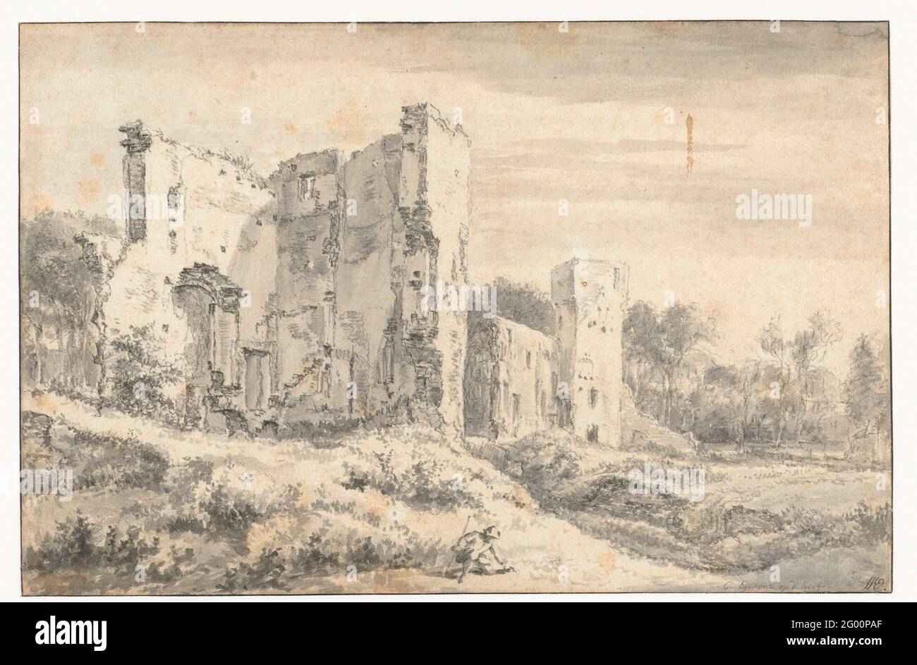 Ruin of the slot in Egmond aan den Hoef Stock Photo Alamy