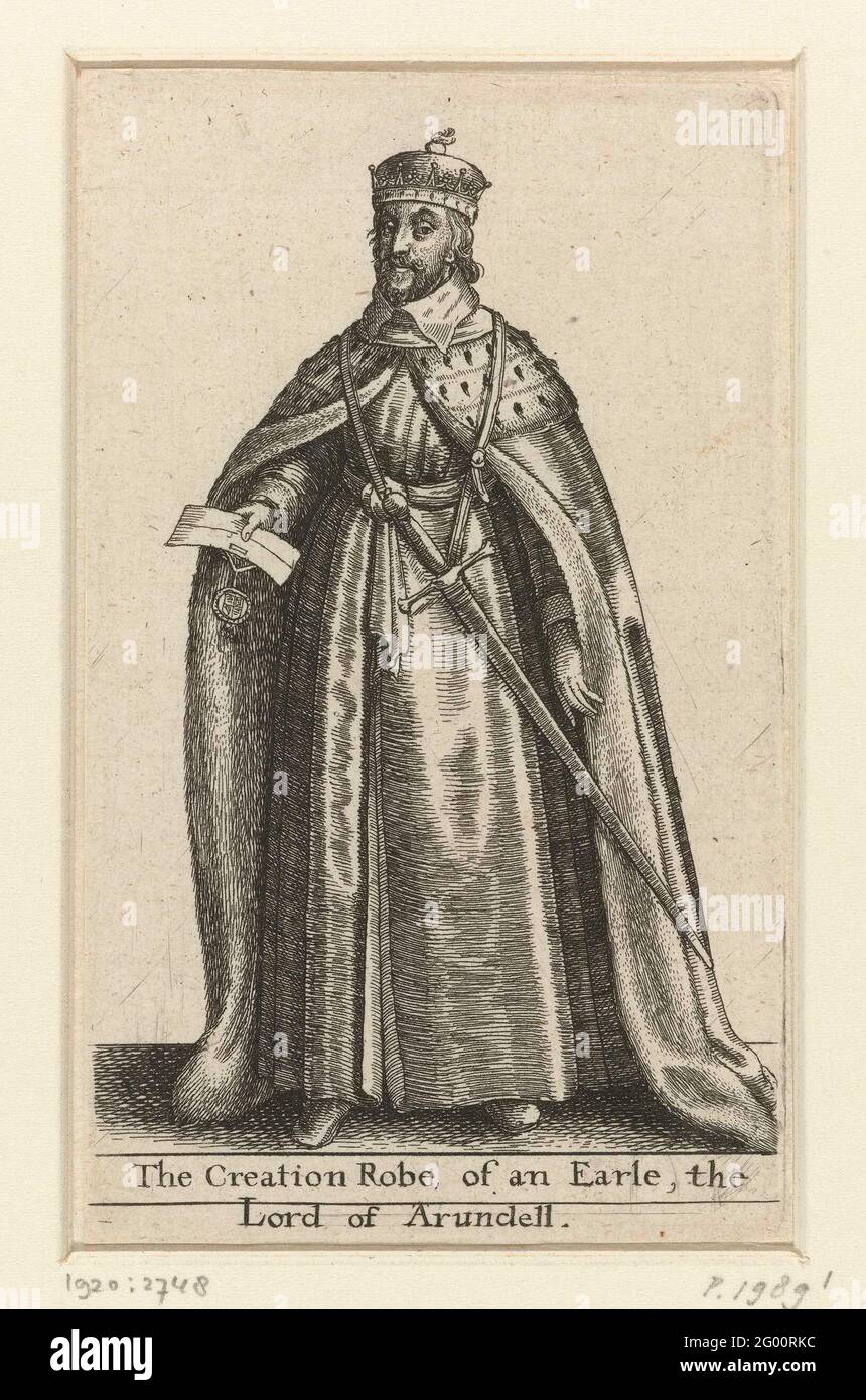 Ceremonial clothing of an English count Thomas Howard Count of Arundel in ceremonial clothing The Creation Robe of an Earle The Lord of Arundell Ceremonial clothing from the English nobility Stock