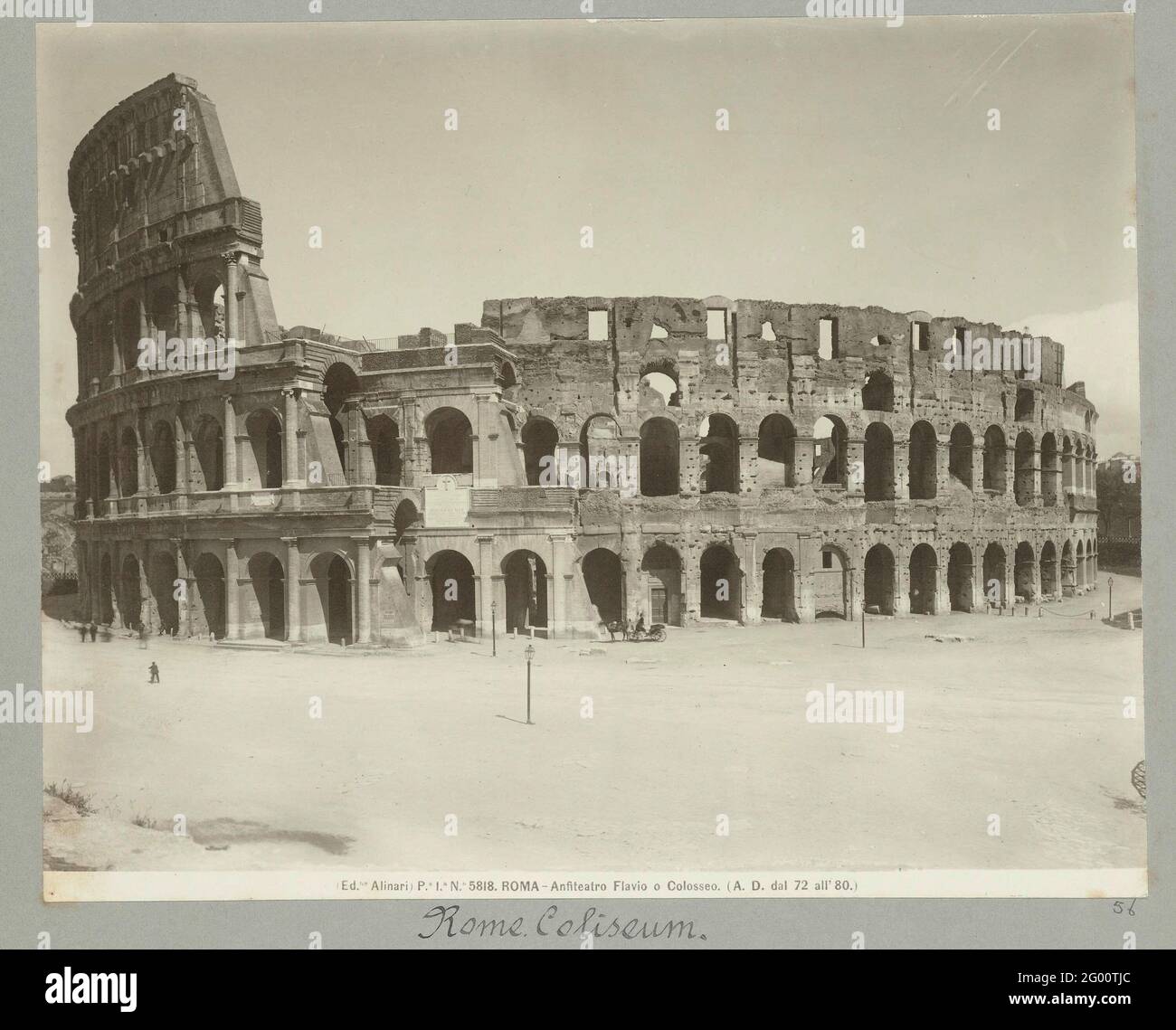 Colosseum in Rome; P.i.n. 5818 Roma Amfiteatro Flavio or Colosseum (A.D. DELL 72 to 80) ... Stock Photo