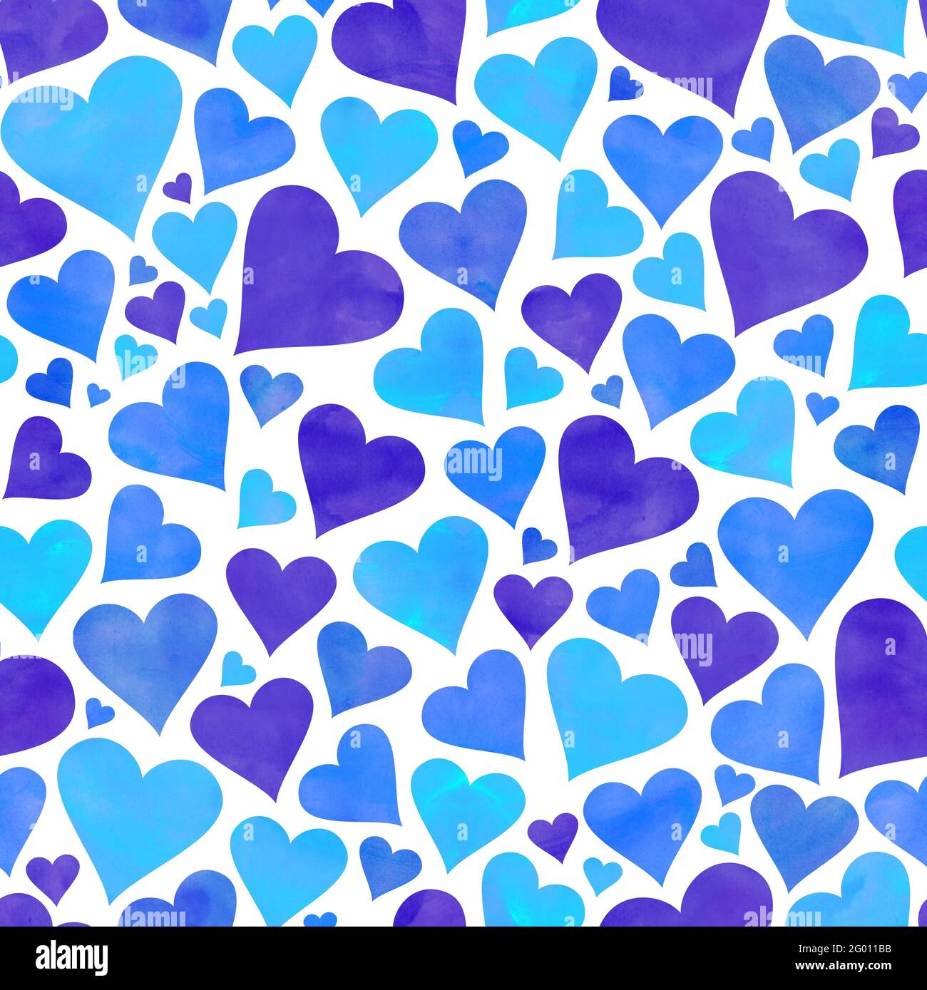 Blue Watercolor Heart Design on a White Background Stock Photo - Alamy