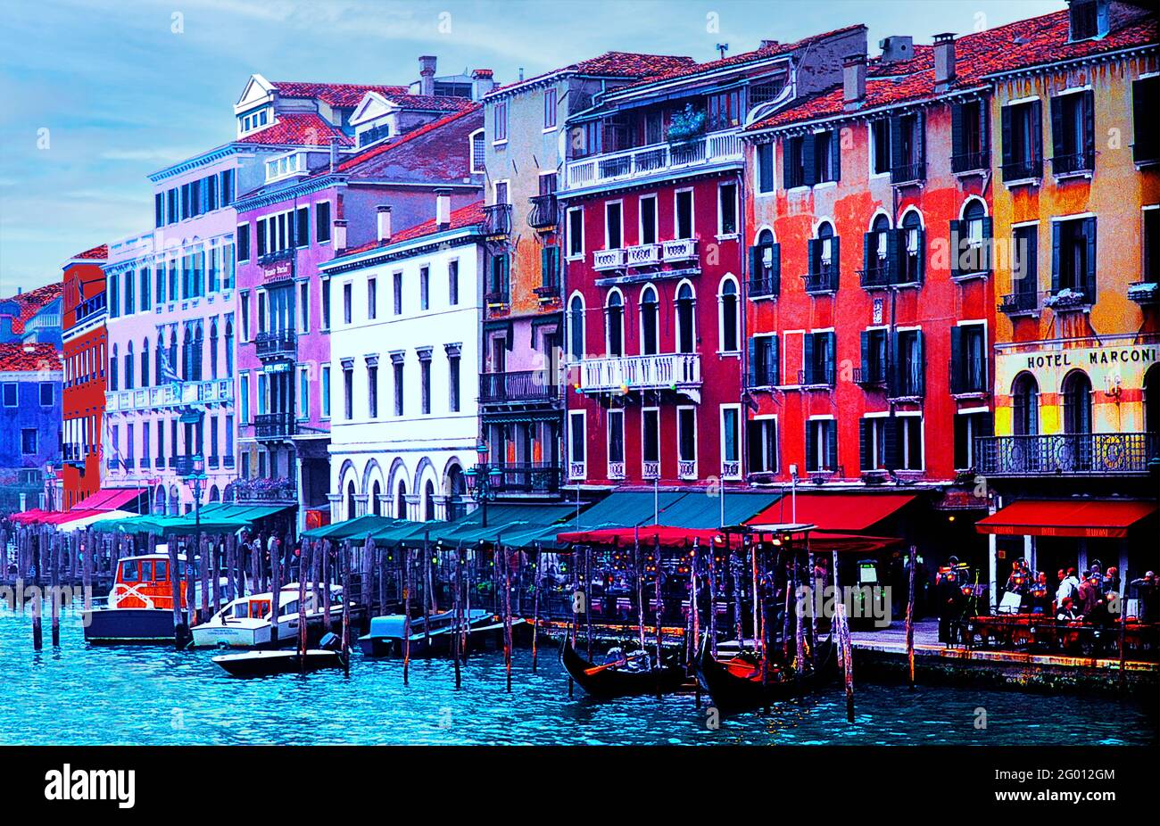 Colorful Buildings on the Grand Canal in Venice Italy Stock Photo