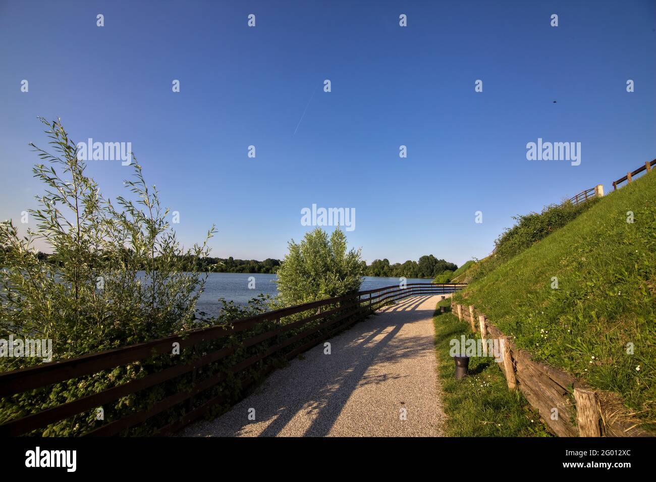 Man path forest sunset hi-res stock photography and images - Alamy