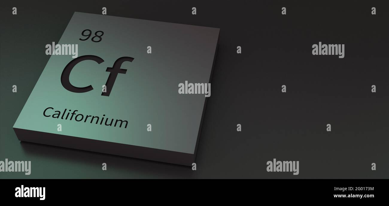 Californium elements on periodic table 3d illustration Stock Photo - Alamy