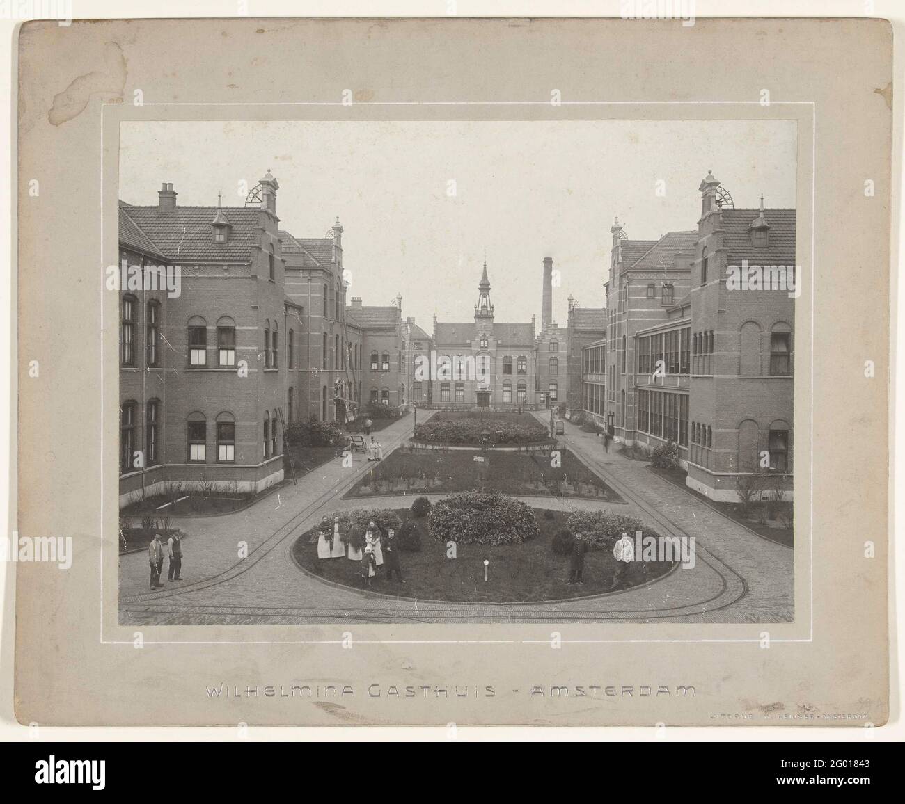 Courtyard of the Wilhelmina Gasthuis in Amsterdam Old West; Wilhelmina Gasthuis, Amsterdam. Stock Photo