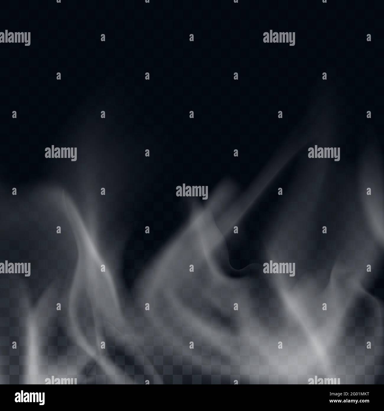 Isolated white smoke on dark background. Vector illustration Stock ...