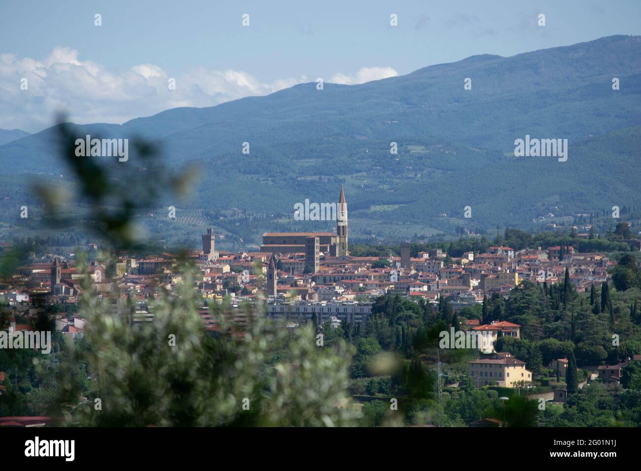 panoramic view of Arezzo town, Tuscany, Italy Stock Photo